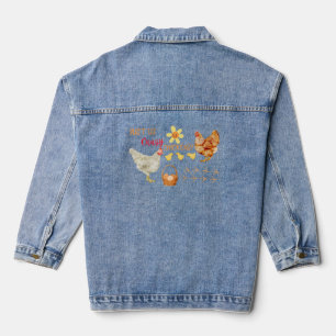 Gebruik Crazy Chickens, Boerderij Humor Denim Jacket