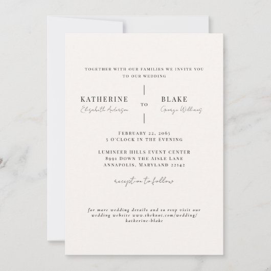 Gebruik de lichte champagne website Wedding II Kaart (Voorkant)