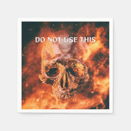 Gebruik dit niet. Vlammende schedel in de ruimte Servet