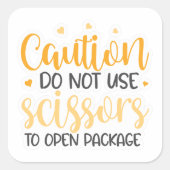 Gebruik geen schaar-sticker vierkante sticker (Voorkant)