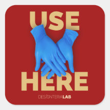 Gebruik hier handschoenen (donker)