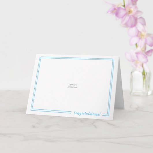 Gebruik Je Eigen Foto: DoubleBlueBorder Gefelicite Kaart (Orchidee)