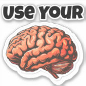 Gebruik je hersenen, sticker (Voorkant)