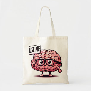 Gebruik me Funny Brain Sticker Tote Bag