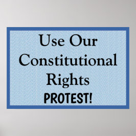 Gebruik onze grondwettelijke rechten --  protestee poster