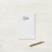 Gebruiker Cool Monochrome Grijs Trendy Script Mono Post-it® Notes (Op bureau)