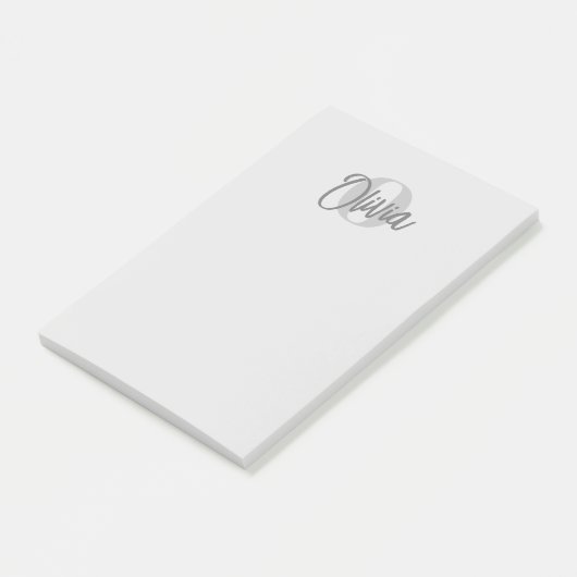 Gebruiker Cool Monochrome Grijs Trendy Script Mono Post-it® Notes (Schuin)