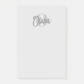 Gebruiker Cool Monochrome Grijs Trendy Script Mono Post-it® Notes (Voorkant)