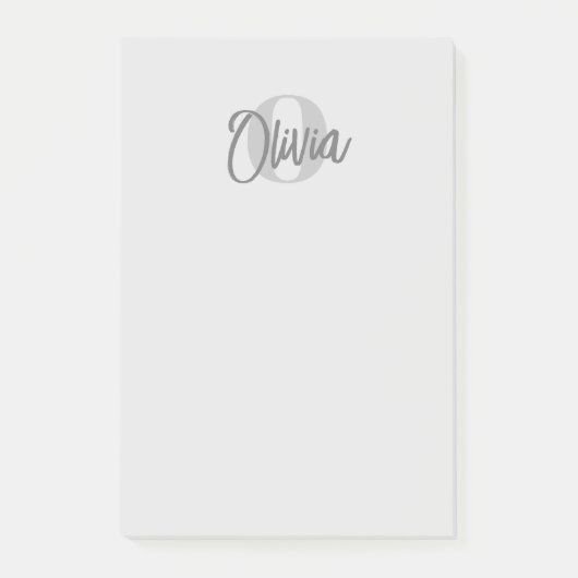 Gebruiker Cool Monochrome Grijs Trendy Script Mono Post-it® Notes (Voorkant)