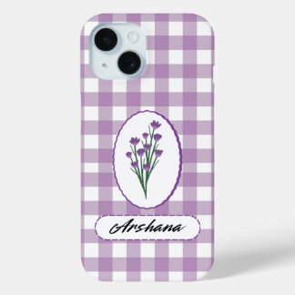 Gebruikersnaam Gingham Bloemenboeket iPhone 15 Hoe