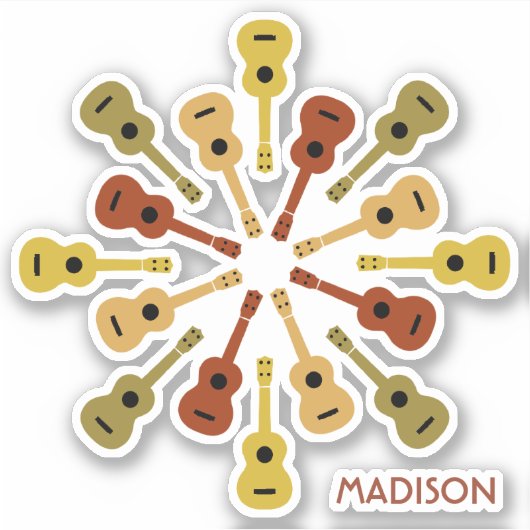 Gebruikersnaam UKULELE Sticker (Voorkant)