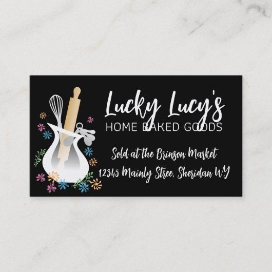 Gebruiksvoorwerp vaas bloemen bakken bakkerij bank visitekaartje (Voorkant)