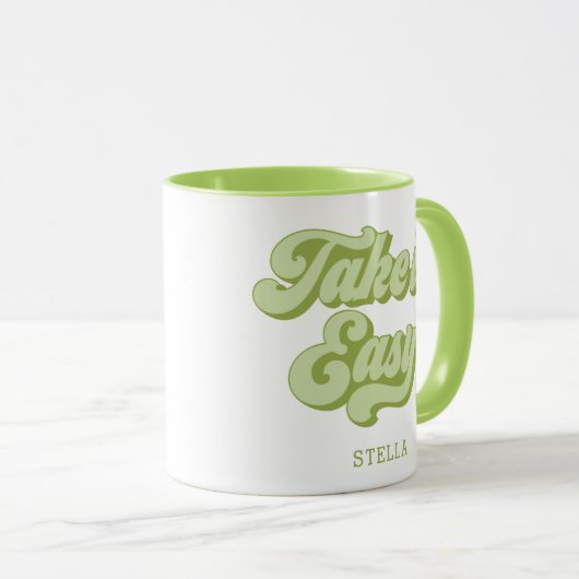 , gebruiksvriendelijke Mok in retro-stijl (Voorkant rechts)