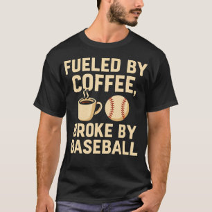 Gebruikt door koffie kapot door honkbal humor t-shirt