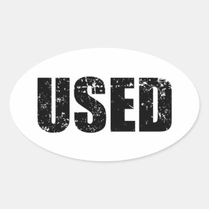 GEBRUIKT OVALE STICKER
