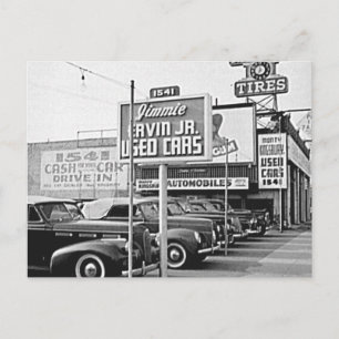Gebruikte auto Lot  Hollywood California Briefkaart