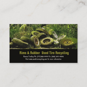 Gebruikte banden — Recyclage-pomp of opslagcentr Visitekaartje