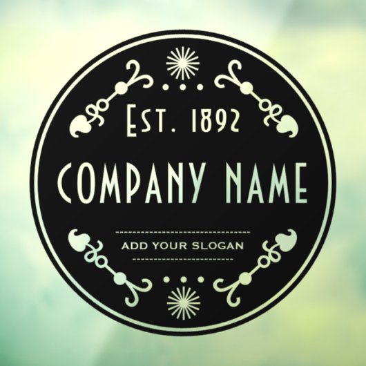 Gebruikte bedrijfsnaam, decoratief raamsticker (Vel 3)