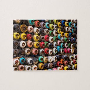 Gebruikte sproeidoekjes legpuzzel