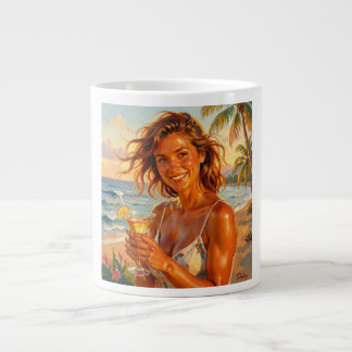 Gebruind en Tipsy Feest Sfeer Strand Gloed Kunst Extra Grote Beker