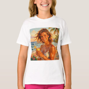 Gebruind en Tipsy Feest Sfeer Strand Glow Kunst T-shirt