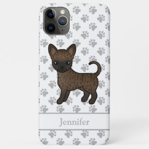 Gebruinde Chihuahua met gladde vacht Cartoon-hond iPhone 11 Pro Max Hoesje