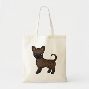 Gebruinde Chihuahua met gladde vacht Cute Cartoon Tote Bag