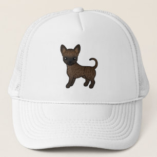 Gebruinde Chihuahua met gladde vacht Cute Cartoon Trucker Pet