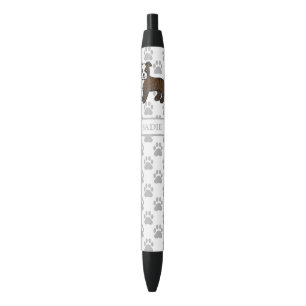 Gebruinde En Witte Staffie Schattige Cartoon Hond Zwarte Inkt Pen
