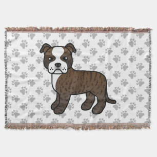 Gebruinde En Witte Staffordshire Bull Terrier Hond Deken
