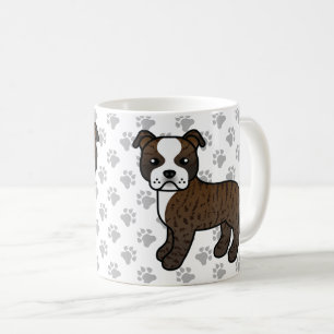 Gebruinde En Witte Staffordshire Bull Terrier Hond Koffiemok
