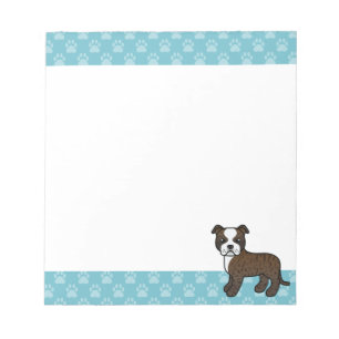 Gebruinde En Witte Staffordshire Bull Terrier Hond Notitieblok