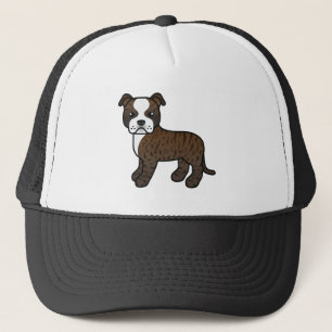 Gebruinde En Witte Staffordshire Bull Terrier Hond Trucker Pet