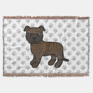 Gebruinde Engelse Staffordshire Bull Terrier Hond Deken