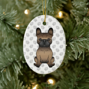 Gebruinde Franse Bulldog / Franse Bulldog Zacht Ho Keramisch Ornament