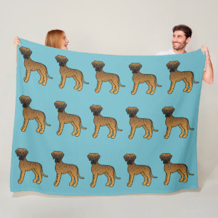 Gebruinde Groot Dane Honden Patroon Op Grijs Fleece Deken