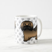 Gebruinde Havanese Mooie Cartoon Hond Illustratie Koffiemok (Voorkant rechts)