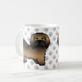 Gebruinde Havanese Mooie Cartoon Hond Illustratie Koffiemok (Voorkant links)