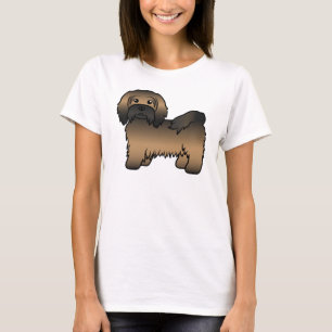 Gebruinde Havanese Mooie Cartoon Hond Illustratie T-shirt