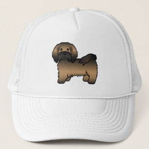 Gebruinde Havanese Mooie Cartoon Hond Illustratie Trucker Pet