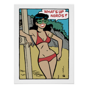 Gebruinde strandkonijn bikinimeisje • Wat is er, n Perfect Poster