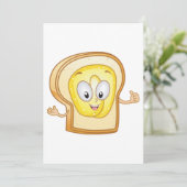 Gebruinde Toast Cartoon Karakter Gelukkig Brood Kaart (Staand voorkant)