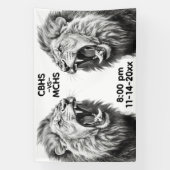 Gebrul van de Leeuw Aangepaste Tekst Afbeeldingen Spandoek (Verticaal)
