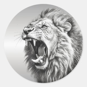 Gebrul van de leeuw ronde sticker