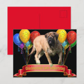 Geburtstagskarte Mastiff Postkarte Briefkaart (Voorkant / Achterkant)