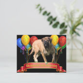 Geburtstagskarte Mastiff Postkarte Briefkaart (Staand voorkant)