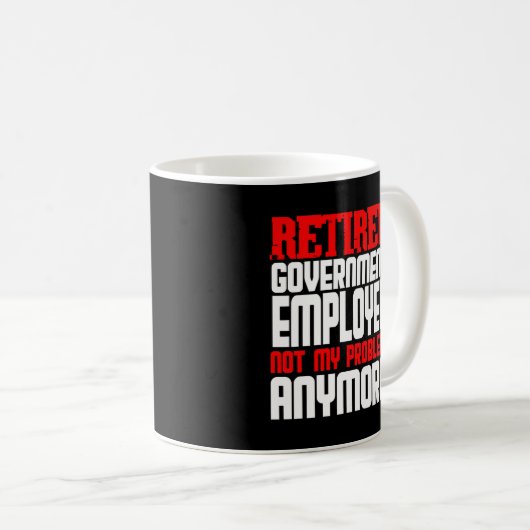 Gecadeaude overheidsambtenaar in ruste koffiemok (Voorkant rechts)