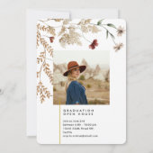 Gecadreerde Boho Bloemboog Afgestudeerde Kaart (Achterkant)