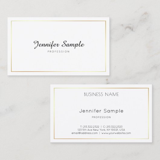 Gecalligrafeerd Manuscript Elegant Gewoon Modern O Visitekaartje (Voorkant / Achterkant)