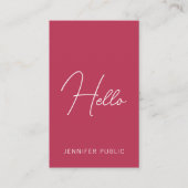 Gecalligrafeerde Hallo Visitekaartjes Moderne Vert (Voorkant)